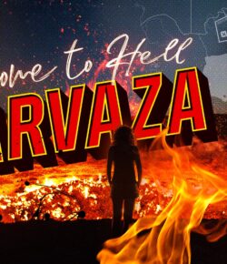 Siente el calor del infierno en el pozo de fuego de Darvaza.